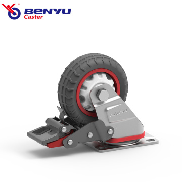 Pulverbeschichtete obere Plattenbremscaster mit Anti-Vibration