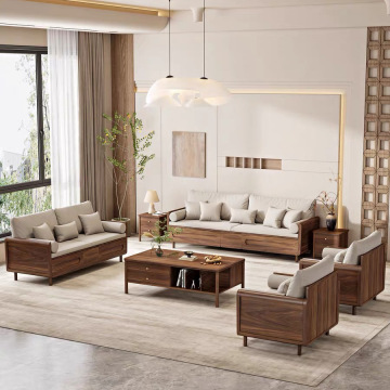 Classic Living Room Set with Solid Wood Leg