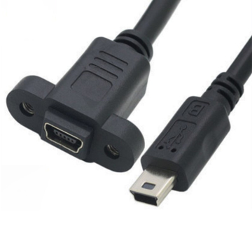 MINI USB Male to Female Panel Mount Cable