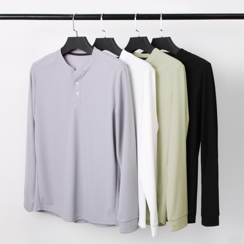 Waffle button Running long sleeve shirt