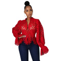 Women`s Sexy Puff Flare Long Sleeve