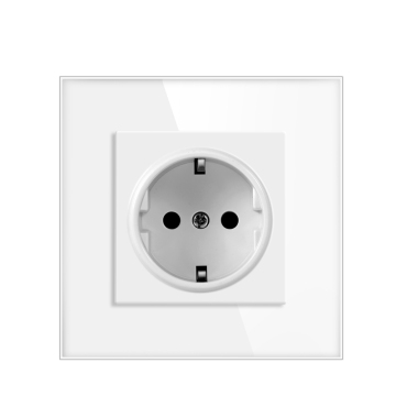 Germany SCHUKO Korea Tempered Glass Wall Socket - High Quality EU Standard Power Outlet