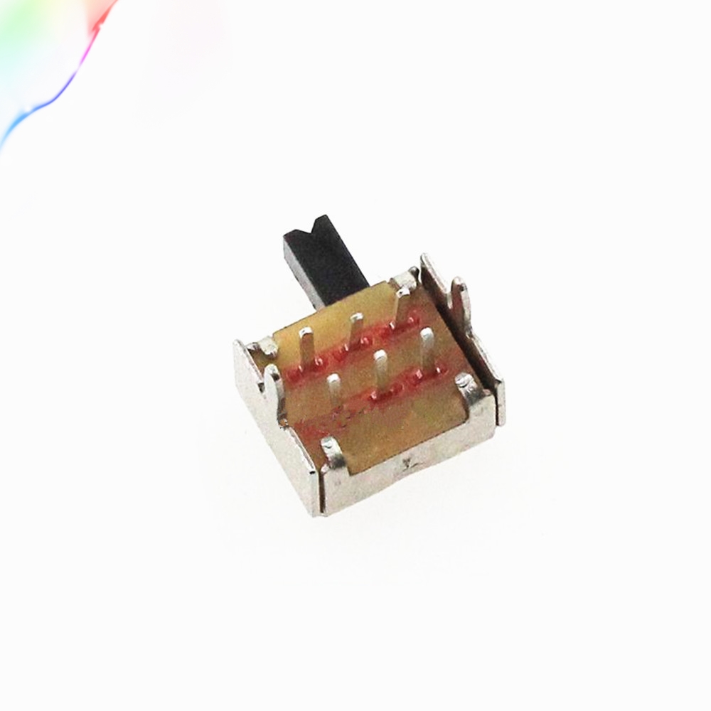 10pcs = 6Pin PCB Mount 2 Position DPDT Miniature Mini Slide Switch SK-22D07