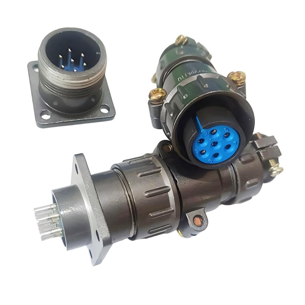 PW20-7Pins Aviation Connector detailed pin and socket view