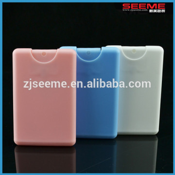 20ml credit card hand sanitizer spray bottle ,pocket perfume mist bottle, plastic perfume atomizer bottle