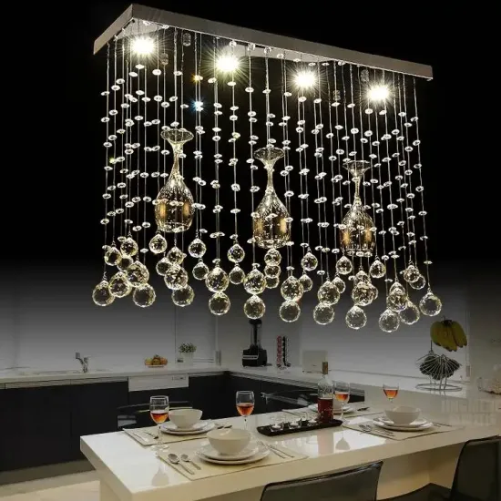 Modern Luxury Crystal Chandelier for High Ceilings in Living Rooms