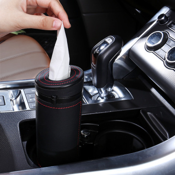 Universal PU Leather Armrest Tissue Box - Portable Car Paper Towel Holder