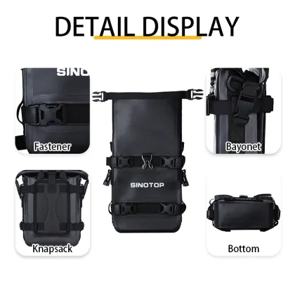 SINOTOP 5L PVC Tarpaulin Waterproof Motorcycle Saddle Bags