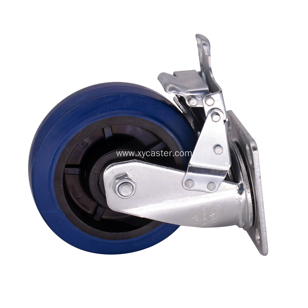 Plastic 6 Inch Rubber Caster with Brake