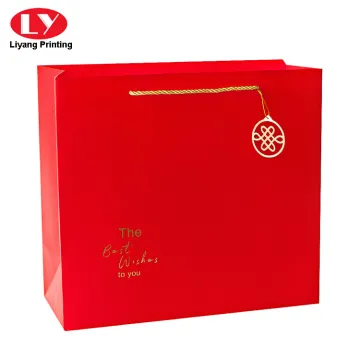 Shopping Gift Paper Bag With Gold Twist Handle