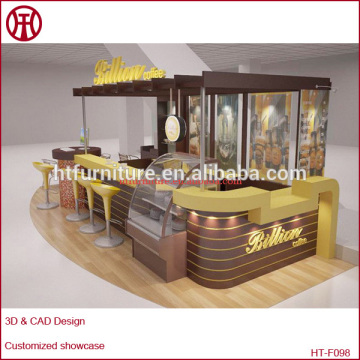 China retailer center wood coffee kiosk
