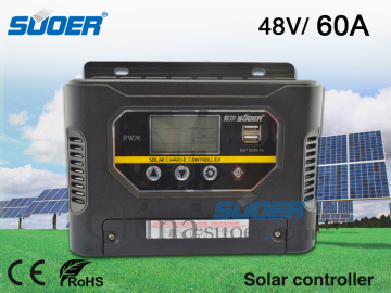 Pengontrol Surya 12V 24V 48V 60V 60A PWM Pengendali Surya dengan USB