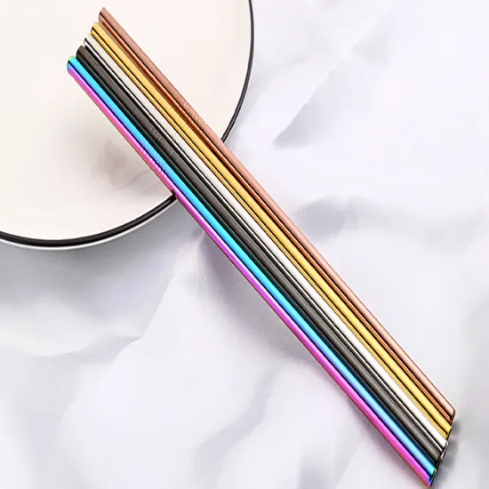 Color Metal Food Grade 304 Stainless Steel Straw Set
