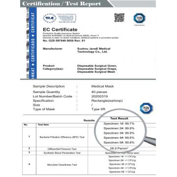 Одноразовая медицинская хирургическая маска для стерилизации EO Тип ⅡR