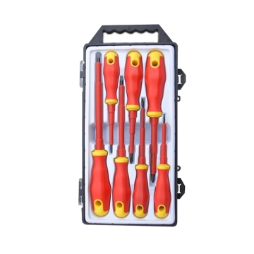 Kit de herramientas de reparación de mano de acero CR-V de 7pc con punta magnética destornillador de cabeza plana VDE 1000 destornillador aislado