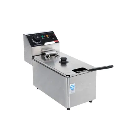 Commercial Stainless Steel Single Cylinder Electric Deep Fryer 4L Easy Clean for Food Cooking
