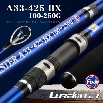 新しいルアキラー420cm 4セクションBXアクション富士ガイドカーボンサーフフィッシングロッド