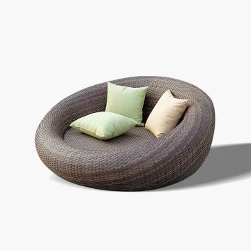 Rattan Daybed and Pool Chairs - Wicker Weaving Sun Lounger
