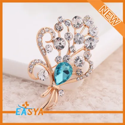 All-match Colorful Crystal Lily Flower Shaped Brooch Corsage