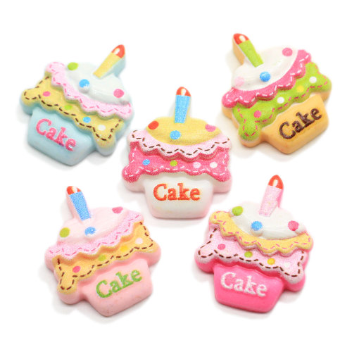 Cute Dollhouse Birthday Cake Resin Flat Back Cabochons Phone Case Decoration DIY Scrapbooking Craft Accessories