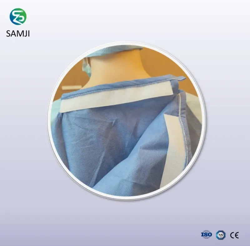 Sterile Blue Surgical Gown for Surgeons with ISO Certification