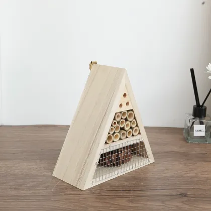 Triangle Wood Garden Ladybugs Carpenter House Bee Hotel Insect House Bee House for Garden