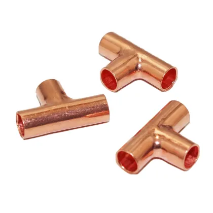 Copper Equal Tee 28mm Inner Diameter Pipes Fittings