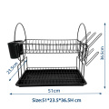 stainless steel 2 tiers kitchen plate bowl storage dish drying rack