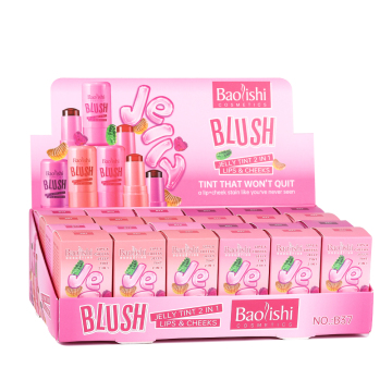 OEM Logo 2-in-1 Water Jelly Tint - Pink Jelly Tinted Makeup Stick for Lips and Cheeks