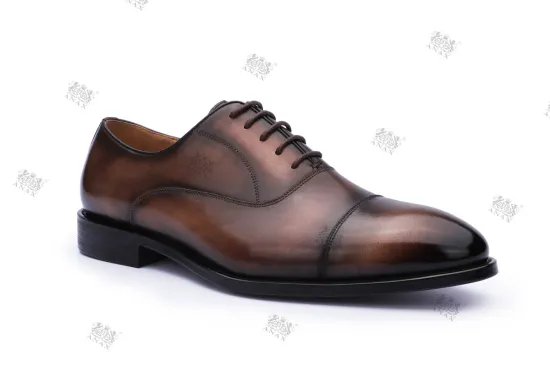 Leather Lace-up Casual Shoes with Rubber Sole