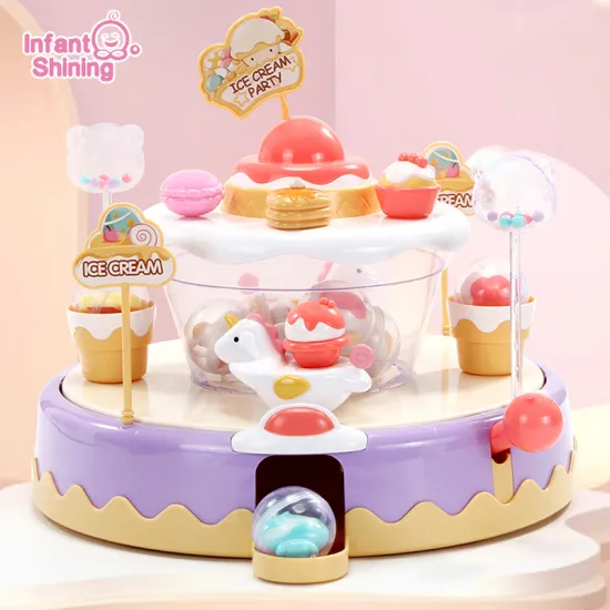 Infant Shining Children Capsule Machine Toys Ice Cream Candy Cake Children's Toys Children's Educational Model Christmas Gifts