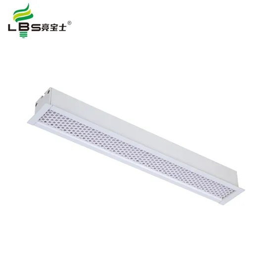 Suspended Office Linear Pendant Light with 18W Embedded LED - Aluminum Finish