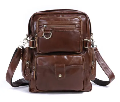 China Wholesale Genuine Leather Bright Color Waterproof Unisex Laptop Backpack