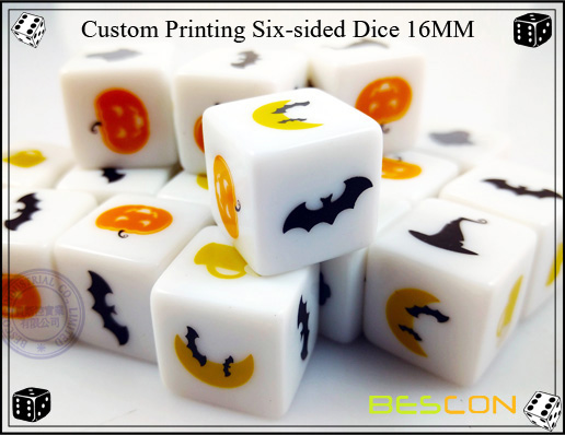 Custom Printing Six sided Dice 16MM