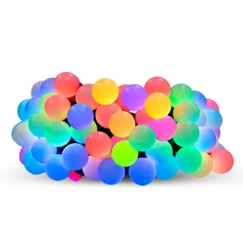 Smart App-Controlled Outdoor RGB Solar-Powered String Lights with LED Christmas Light Strings