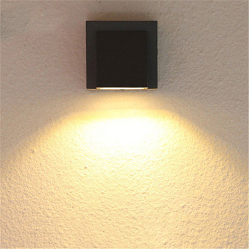 Warm White Black LED Outdoor Wall Light