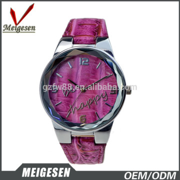 Fashion Creative Polgon Glass Pink Waterproof Quartz Crystal Watch Girls Watch