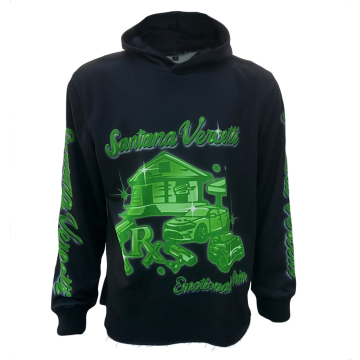 Kustom mens cetak hoodies hem streetwear mentah