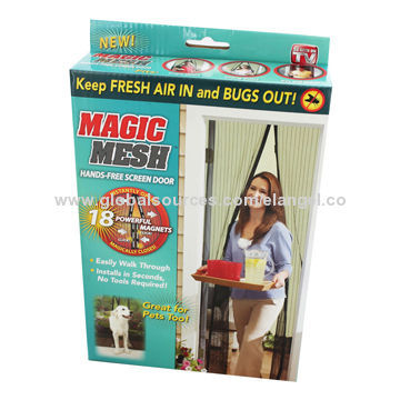 Magic mesh door screen for more comfortable life by keeping fresh & cool air in and bugs out