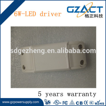 6w 180mA mini size constant current led driver for panel light, down light, cob light with CE TUV compliance
