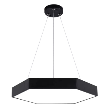 Modern Solid Hexagon LED Hanging Chandeliers for Studio and Office Interior Lighting