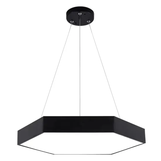 Modern Solid Hexagon LED Hanging Chandeliers for Studio and Office Interior Lighting