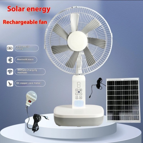 Portable Solar-Powered Table Fan for Outdoor Comfort