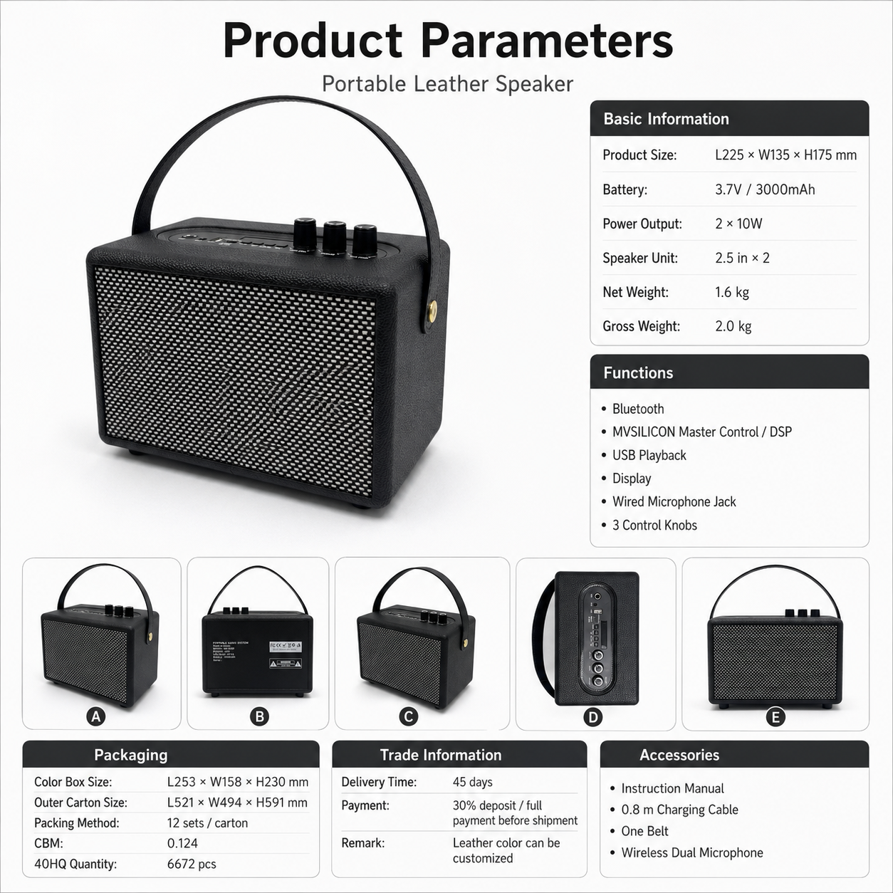 Leather Wireless Speaker