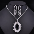 Beautiful Ruby Sliver Tone Charm Rhinestone Jewelry Set