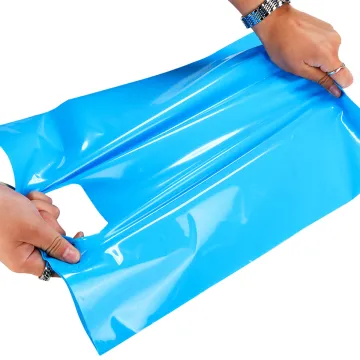 Custom PE Plastic Shopping Bags with Die Cut Handles - 2024 Promotional Logo Printing