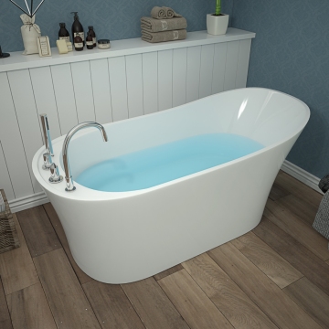 Freestanding Acrylic High Back Soaking Bathtub with Faucet