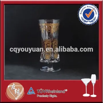 Wholesale hand blown gold rim champagne flutes