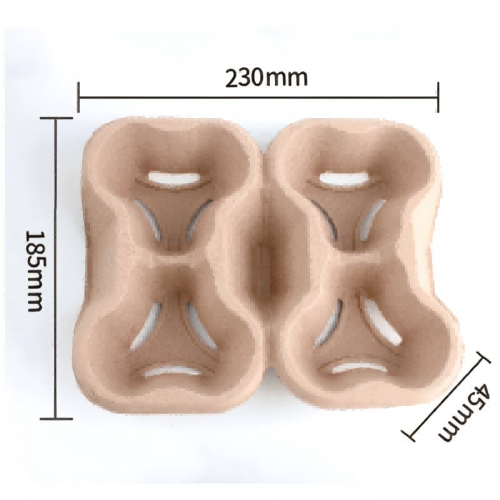 Bandeja de café de pulpa desechable para bebidas para llevar