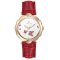 Reloj de joyería de bisel de flores de acero inoxidable